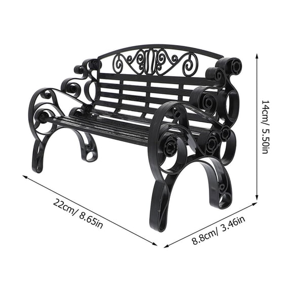 Miniature Bench Models 8.66In Dollhouse Furniture Park Bench Ornament Plastic 2 Pack