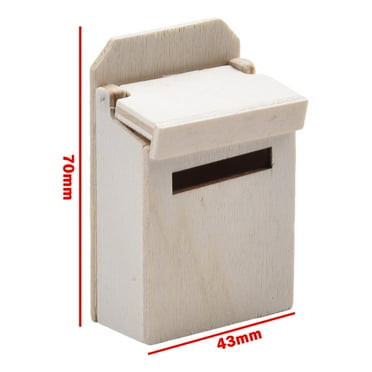 Miniature Blank Mail Box House Mini Mail Box Miniature Wooden Flip Mailbox Model