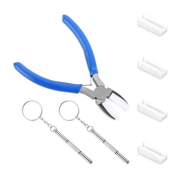 Miniature Blue Handle Pliers Set for Jewelry Crafting and Repairs Double Nylon Jaw Pliers Practical Wire Wrapping Tool
