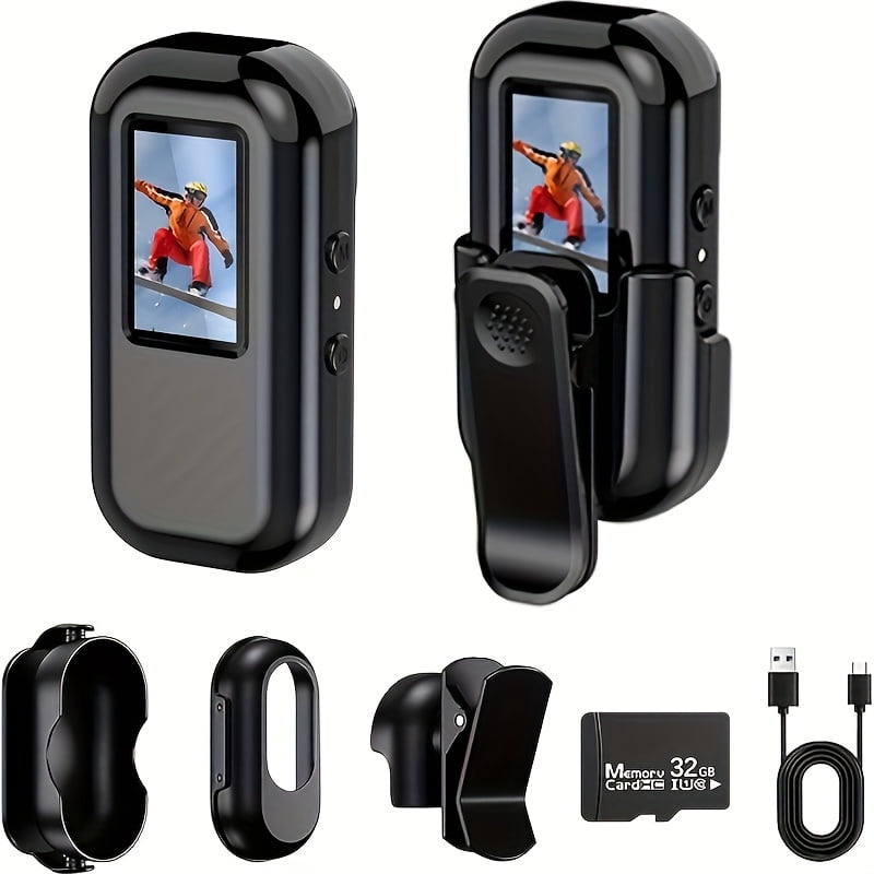 Miniature Body Camera, Thumb-Sized Wearable Camera with Audio Video Recording, Hands-Free POV Vlogging Camera for Hiking, Fishing, Travel, Outdoor Adventure Gear
