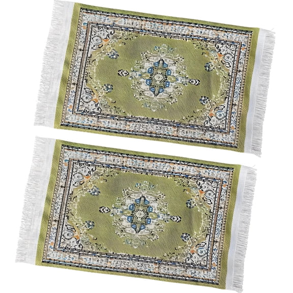 Miniature Bohemian Styles Carpet Washable Fabric Floor Mat Model Figure For 1/12 Doll House Landscape Accessories
