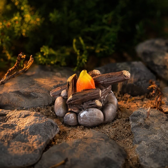 Miniature Campfire Model Fake Bonfire Ornament Small Fire Decoration for Dollhouse and Miniature Scenes