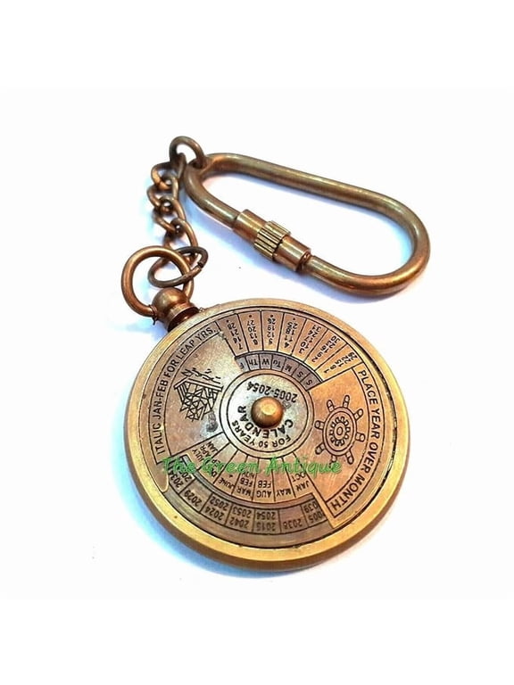 Miniature Brass Calendar, 37, 40 & 50mm, Tiny Working Adjustable 50 or 100 Year Calendar, STEAMPUNK Pendant, Charm, Nautical, Maritime, Key