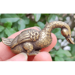 Miniature Brass Duck Figurine Model Ornament Retro Animal Statue Home Table Decoration Solid Metal Ornament, Home Decor Mini Duck Sculpture