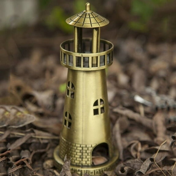Miniature Brass Lighthouse Figurine Beacon Statue Building Model Ornament Dcor