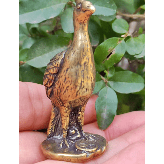 Miniature Brass Peacock Figurine Model Ornament Retro Animal Statue Home Table Decoration Solid Metal Ornament, Mini Peacock Sculpture fr129