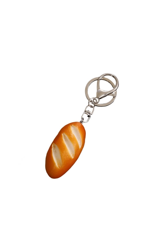 Miniature Bread Shaped Keychain Lightweight Sturdy PVC Accessory Bread Holder Great For Decors And Gifts