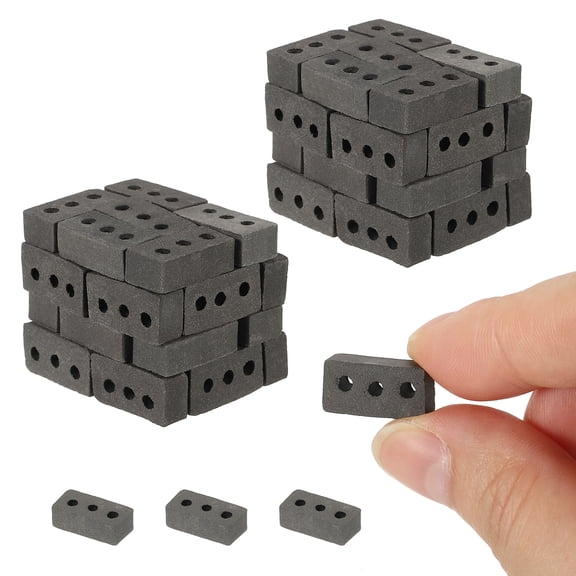Miniature Bricks, 100 Pcs 1:16 Scale Grey Tiles Clay Roof Bricks for Model