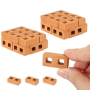 Miniature Bricks, 24 Pcs 112 Scale Red Tiles Clay Roof Bricks for Model