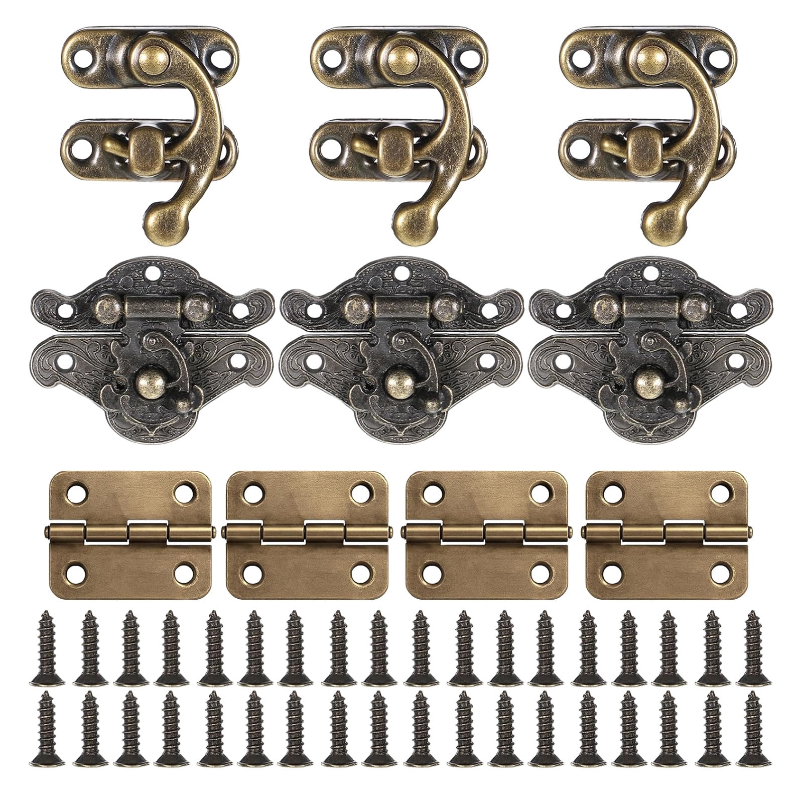 Quick Lock Hinge Miniature Bronze Hinges & Lock Set with Rustproof Finish Quick Fixing ...