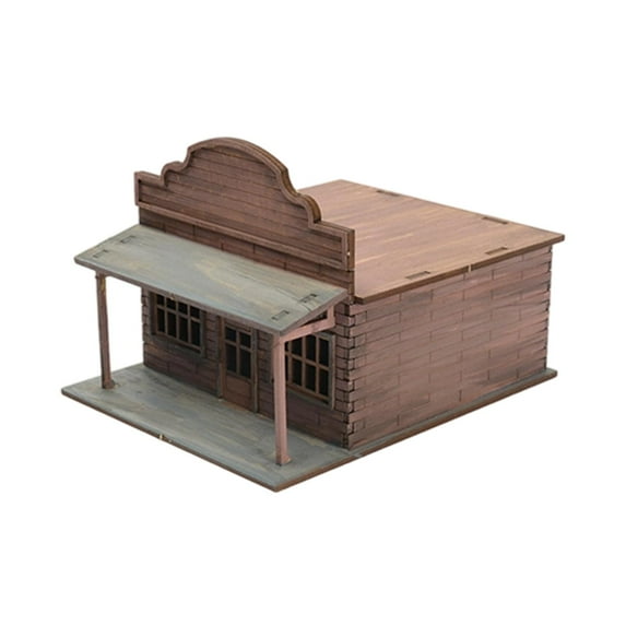 Miniature Building Model 3D Wooden Puzzle Paintable Wood Material for Adult DIY Scenery Layout Diorama