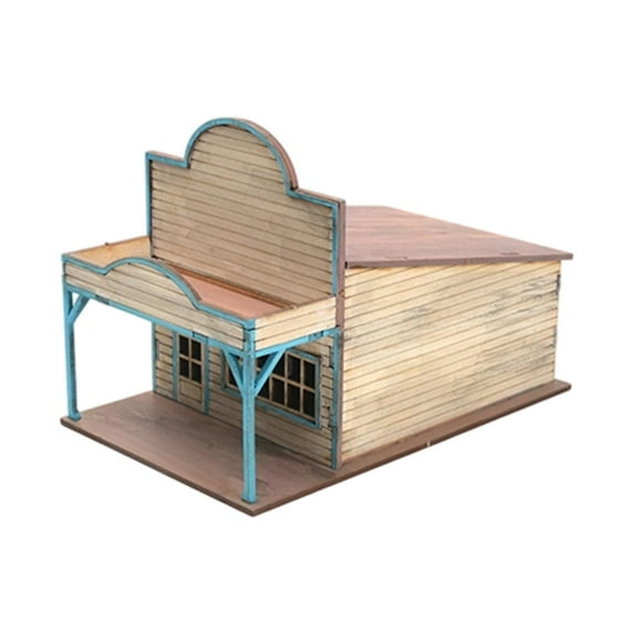 Miniature Building Model 3D Wooden Puzzle Sand Table Architecture Model Paintable Unfinished Kit for Adults DIY Scene