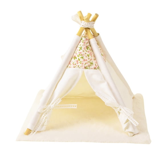 Miniature Camping Tent With Rural Flower Pattern 1/12 Doll House Decoration Scene Setting Props Doll Accessories