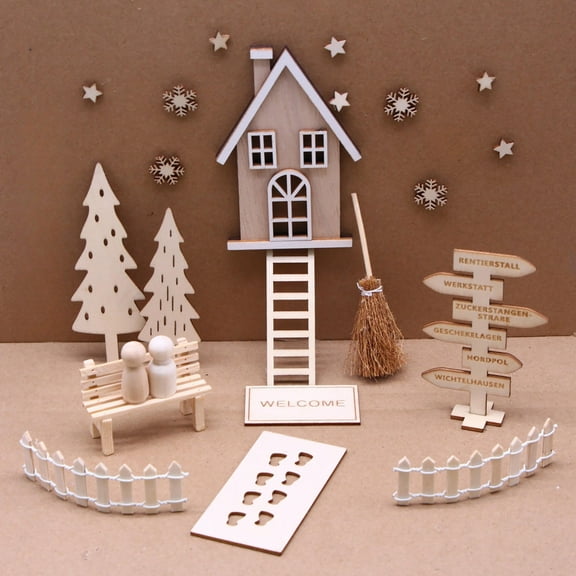 Miniature Christmas Scene Decorations, Dollhouse Accessories, Mini Christmas Decorations, Miniature Models, Home Figurines, Pretend Play Toys, Diy Holiday Party Items.