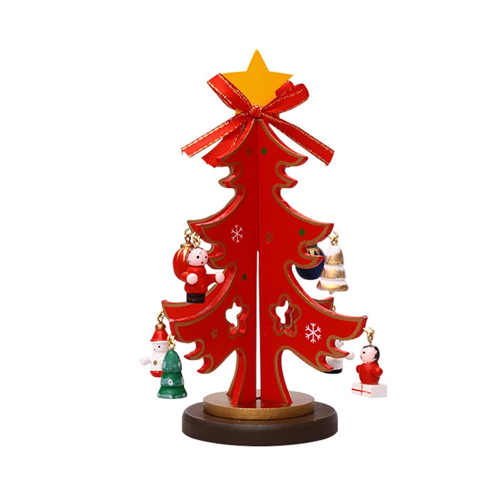 Miniature Christmas Tree Desktop Wooden Christmas Tree Decor Christmas