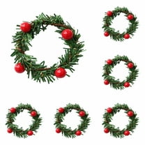 Miniature Christmas Wreaths Ornaments Small Hanging, Holiday Wreath Garland for Christmas Tree Decorations, Artificial Xmas Wreath for Dollhouse Door Window Wall Hanging Indoor Outdoor festive Decor