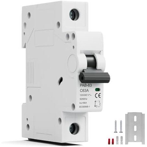 Miniature Circuit Breaker 120/240VAC 16Amps 1 Pole Circuit Breaker AC Disconnect for House, Electrical Systems, Generators(16 Amp)