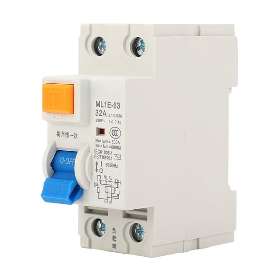 Miniature Circuit Breaker, 1P+N, 32A, 230V - Compact Safety Solution for Small Leaks Flame Retardant PC Enclosure