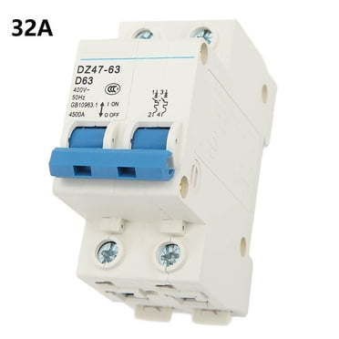 1Pcs Miniature Circuit Breaker 2P 32A AC 110V DZ47-63 DIN Rail Mount Blue 636939540906