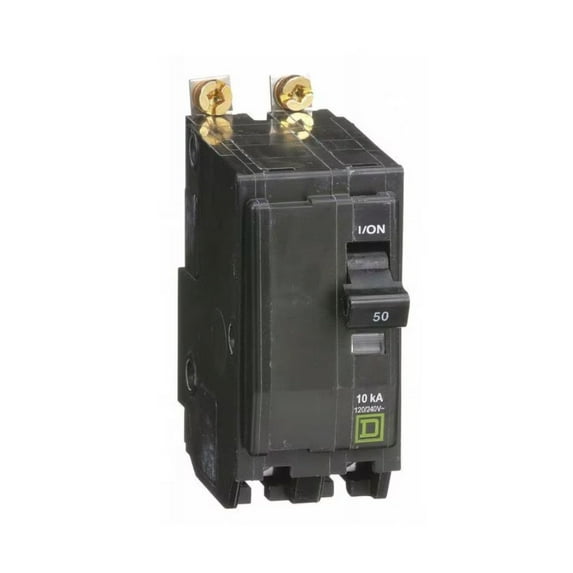 Miniature Circuit Breaker, 50 A, 120/240V AC, 2 Pole, Bolt On Mounting Style, QOB Series