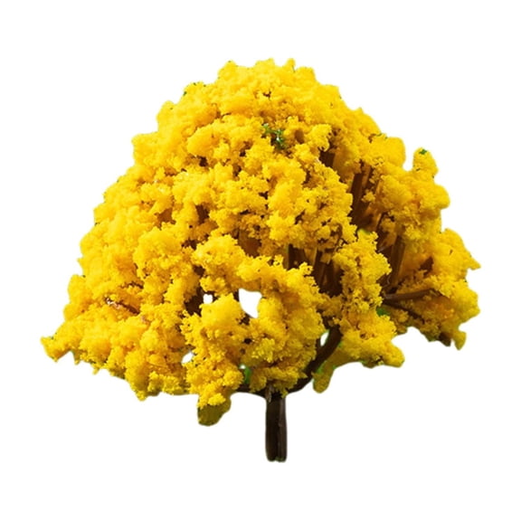 Miniature Coconut Tree Figurine, Hand Painted Resin Ornament for Garden Terrarium Decor, Flowering Or Fruit Bearing Styles, Micro Landscape Tree, Yellow Flower Tree Ornament *1