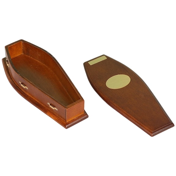 Miniature Coffin Model Figurine 1/12 Scale Doll House Scene Setting Craft Project Scene Decorative Accessories