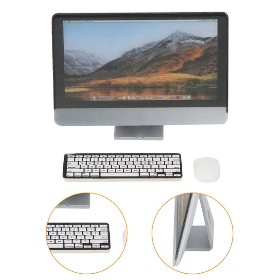 Miniature Computer For Dollhouses, 1/12 Scale Desktop  Peripherals, Lifelike Detail
