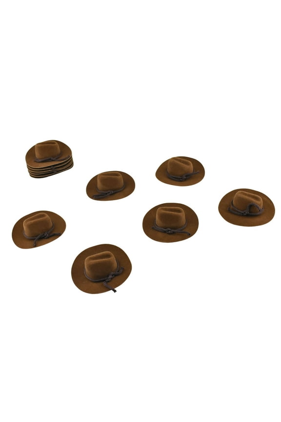Miniature Cowboy Hat, 3-Inch, 12-Count - Brown