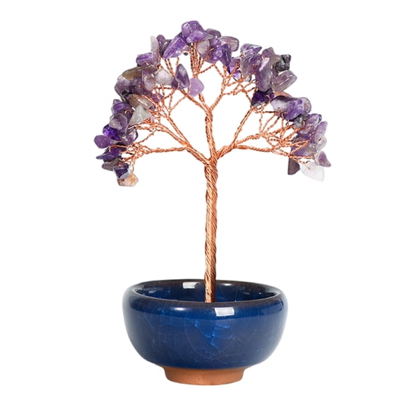 Miniature Crystal Tree for Enhancing Home Ambiances and Fortunes Bonsais Tree Decors Good Luck Birthday