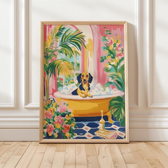 Miniature Dachshund Bathroom Wall Art Home Decor