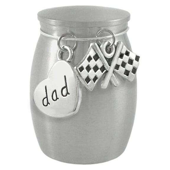 Miniature Dad Checkered Flag Race Car Urn Cremation Ashes Holder Memorial Keepsake
