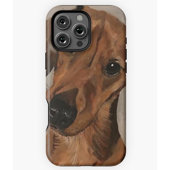 Miniature Daschund Acrylic Painting Phone Case for iPhone 16 15 14 13 12 11 Pro Max