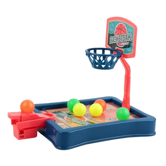 Miniature Desktop Basketball Game Toy, Small Finger Bouncy Basketball Simple Assembly Finger Mini Basketball Machine Blue