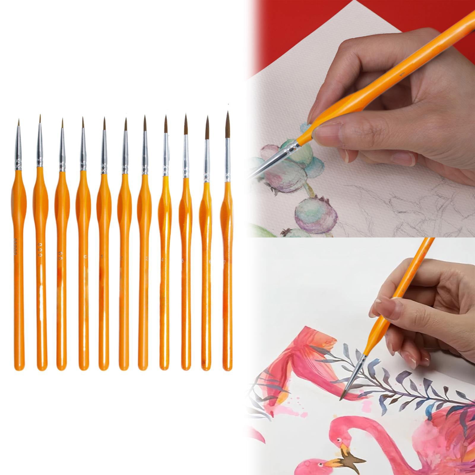 Miniature Detail Paint Brush Set With Natural Wood Handle 2024 New