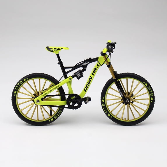 Miniature Diecast Finger Bike Model Alloy Mountain Bicycle Replica for Desk Decor and Stress Relief Collectible