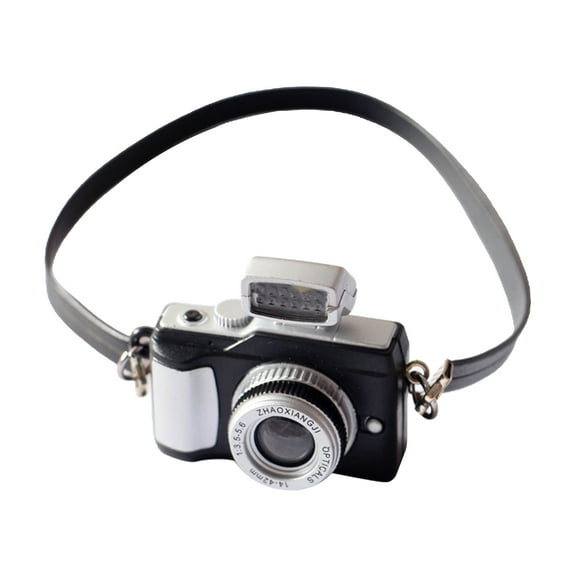 Miniature Digital Camera with Lanyard SLR Dollhouse Decoration Dolls