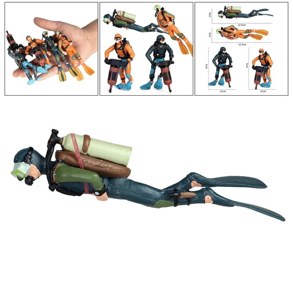 Miniature Diver Figure Scene Diving Adventure Oceans Pavilion Decor Fish Tank Mini Swimmer Figurine party Supplies -