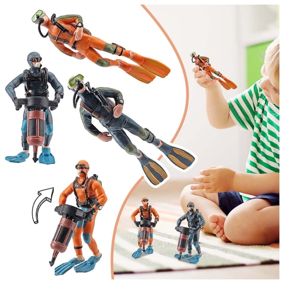Miniature Diver Figurines Models People Set Mini Swimmers Figurines Diver Toy Figures Decor,One Size,Blue