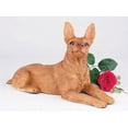 thumbnail image 1 of Miniature Doberman Pinscher Ears Up Red Cremation Pet Urn for a Dog Memorial in remembrance of your beloved family pet., 1 of 1