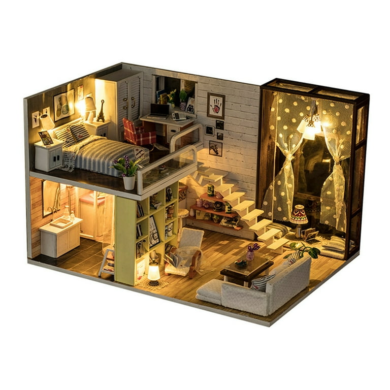 Wood dollhouse kit deals