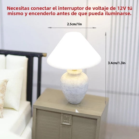 Miniature Dollhouse Table Lamp 1:20 Miniature Desk Lamp for Dollhouse Decoration Toy for Children and Babies