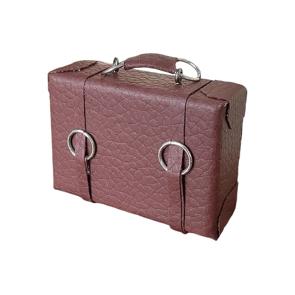 Miniature Dollhouses 1/12 Scale Retro Suitcase Model Metal PU Materials Display Gift