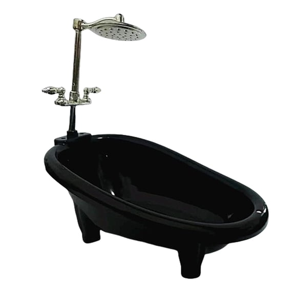 Miniature Dollhouses Bathtub for Pretend Play and Home Decoration with Shower Head Accessory