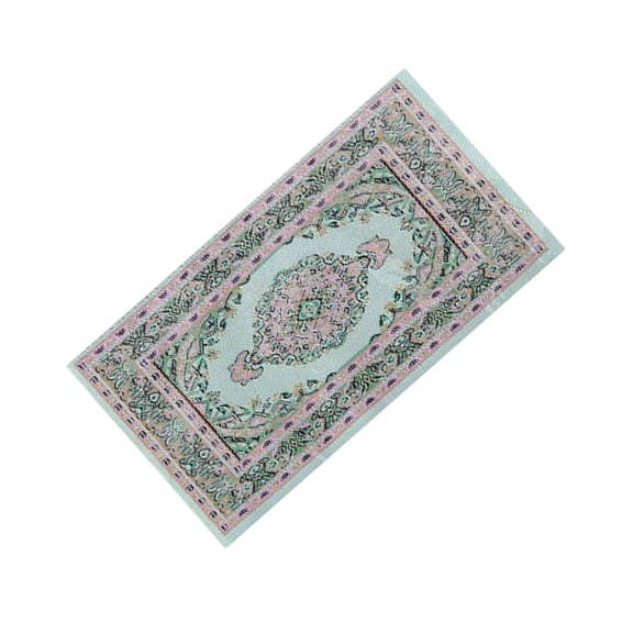 Miniature Dollhouses Rug With Traditional Turkish Pattern Furnishing Carpet Decorative Accessory for Model Project