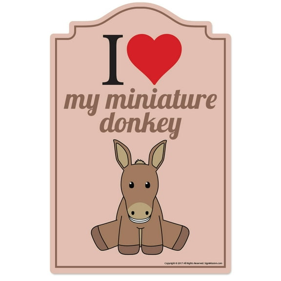 Miniature Donkey Novelty Sign | Indoor/Outdoor | Funny Home Décor for Garages, Living Rooms, Bedroom, Offices | SignMission personalized gift Wall Plaque Decoration