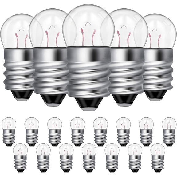 Miniature E10 Screw Base Light Bulbs 1.5V 0.3A for Physics Experiments and Flashlight Repair 20 Count