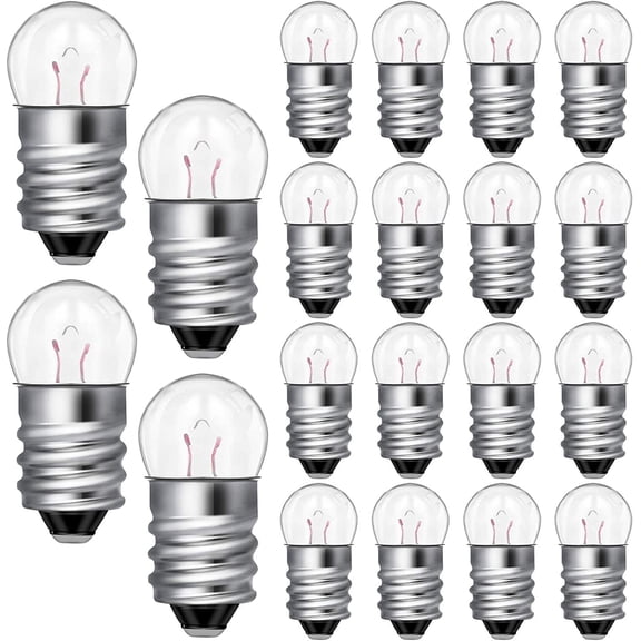 Miniature E10 Screw Base Light Bulbs for Science Experiments and Flashlight Repair 3.8V 0.3A Warm White 20 Pack