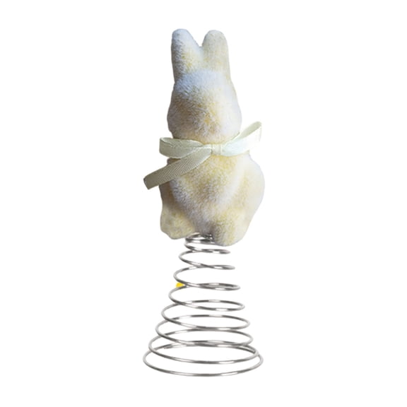Miniature Easter Bunny Tree Topper, Spring Plush Rabbit Ornaments Decorations for Holiday Trees, Basket Stuffers Party Supplies Home Decor