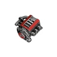 thumbnail image 1 of Miniature Engine Model Micro Engine Ornament 1/64 Scale Plastic Detail for Vehicle Diorama Enthusiasts, 1 of 9