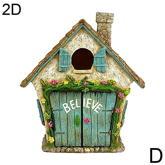 Miniature Fairy Door Figurines Elf Home for Yard Art Garden Tree Sculpture Statues Decor Outdoor Decor Fairy Garden Door W0K9